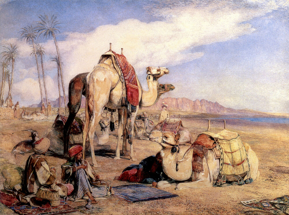 A Halt in the Desert 1855 art print by John F. Lewis for $57.95 CAD