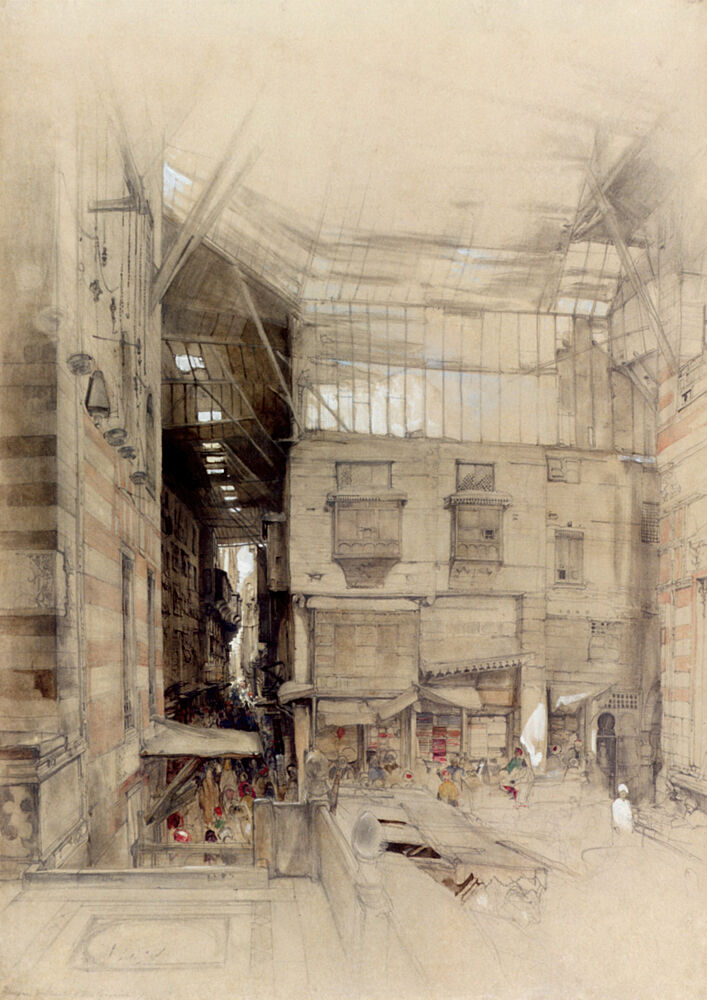 Bazaar of the Ghureyah from Mosque of Al-Ghuri, Cairo 1872 art print by John F. Lewis for $57.95 CAD