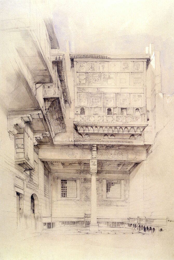 Courtyard of the Artists House, Cairo Ca 1841-51 art print by John F. Lewis for $57.95 CAD