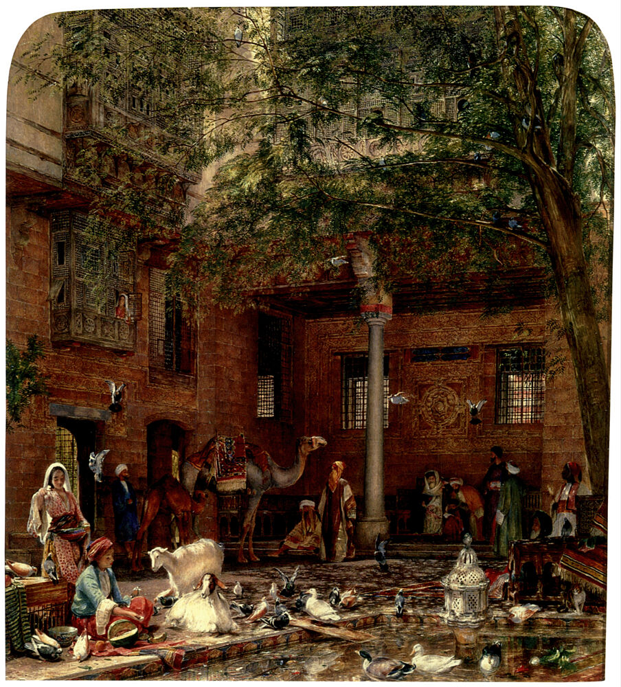 Courtyard of the Coptic Patriarchs House in Cairo Ca 1864 art print by John F. Lewis for $57.95 CAD