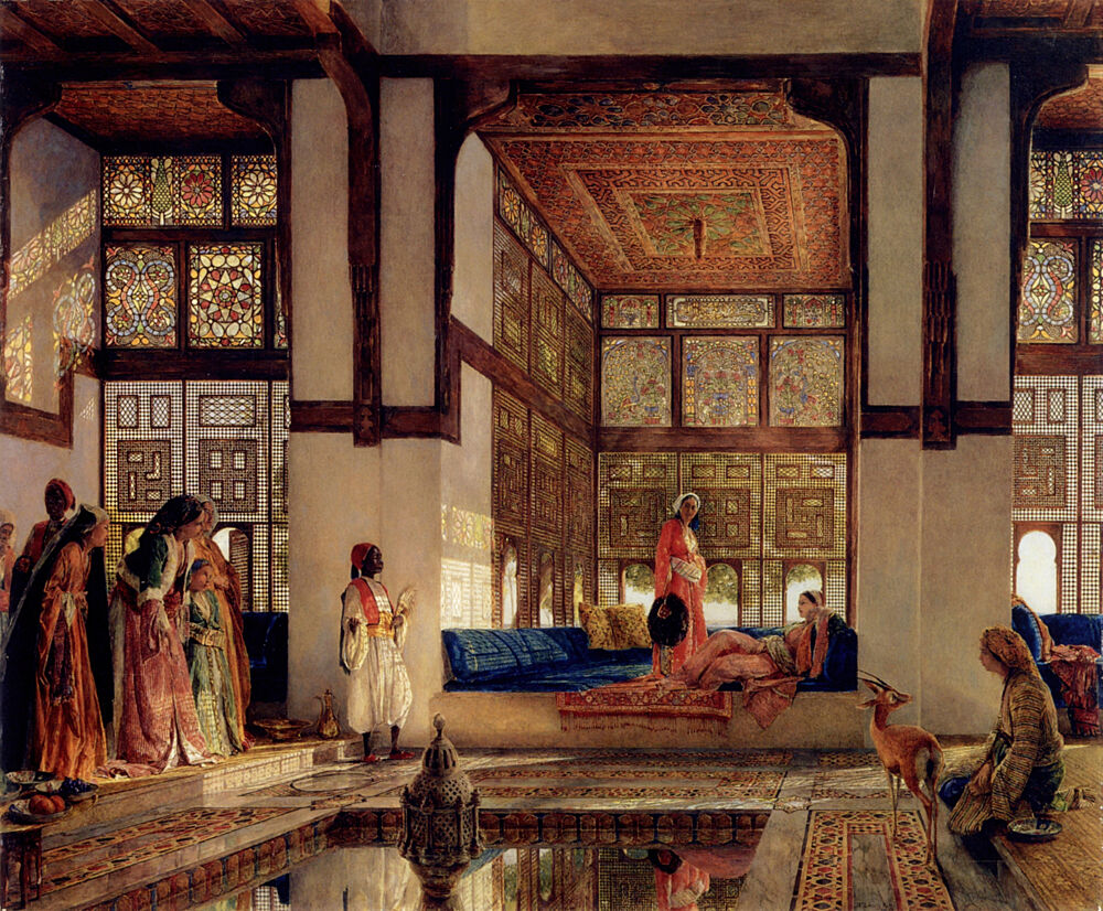 Lady Receiving Visitors the Reception 1873 art print by John F. Lewis for $57.95 CAD