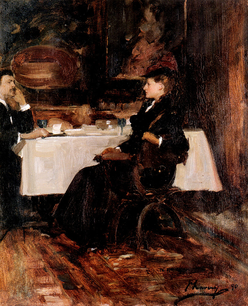 Mrs Adam at Dinner 1890 art print by John Lavery for $57.95 CAD