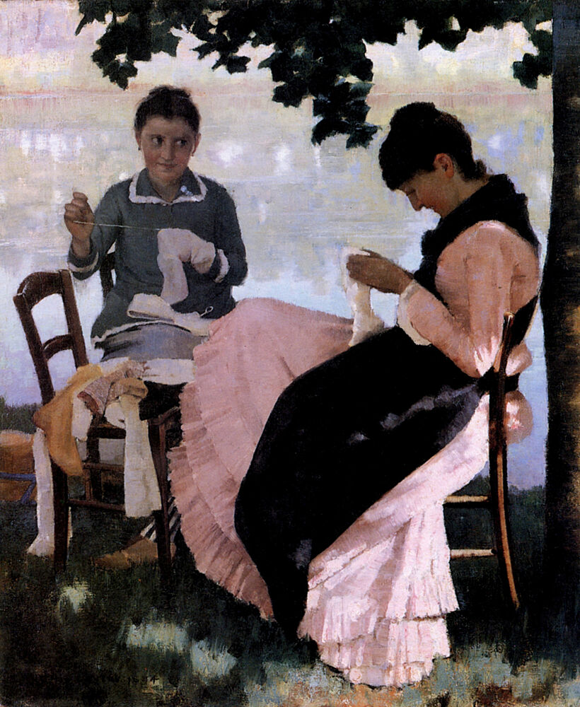 Sewing in the Shade 1884 art print by John Lavery for $57.95 CAD