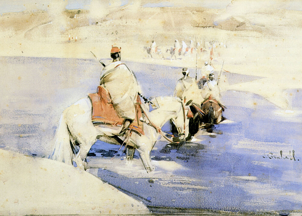 An Arab Raid Ca 1888 art print by Joseph Crawhall for $57.95 CAD