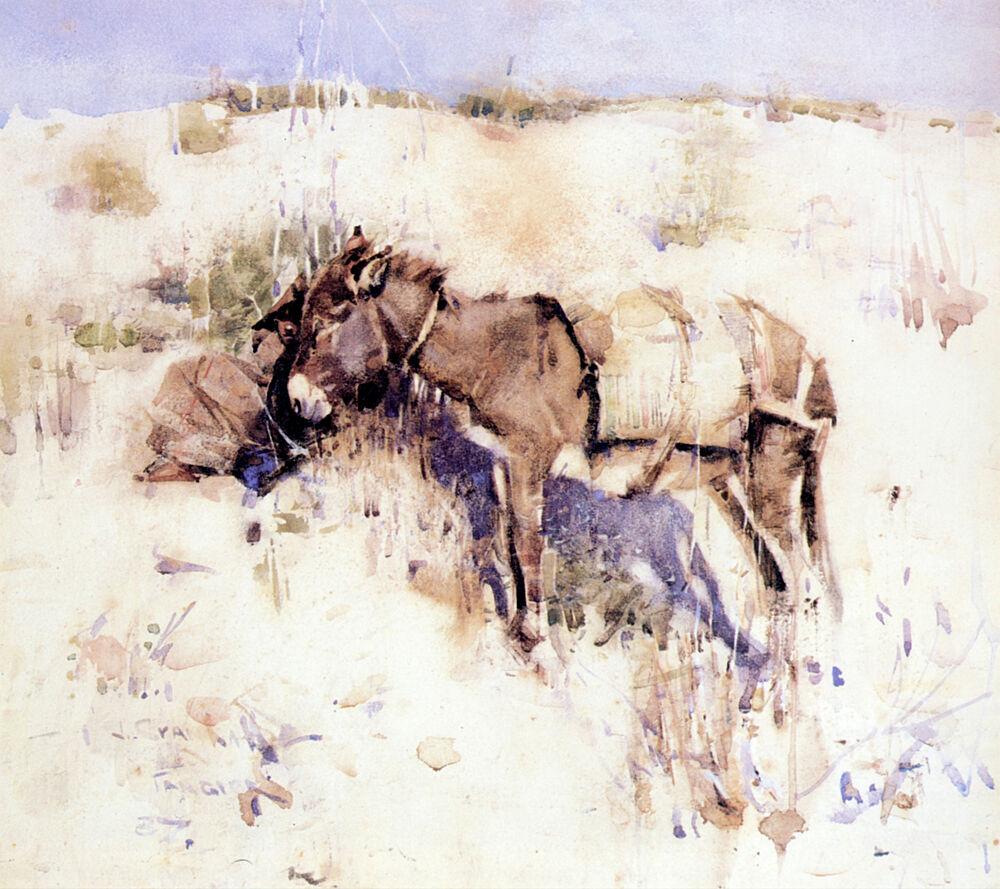 Donkey, Tangier 1887 art print by Joseph Crawhall for $57.95 CAD