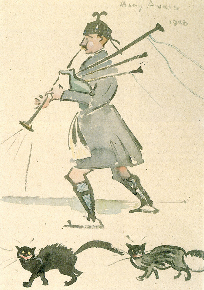 Highlander Playing the Bagpipes 1900 art print by Joseph Crawhall for $57.95 CAD