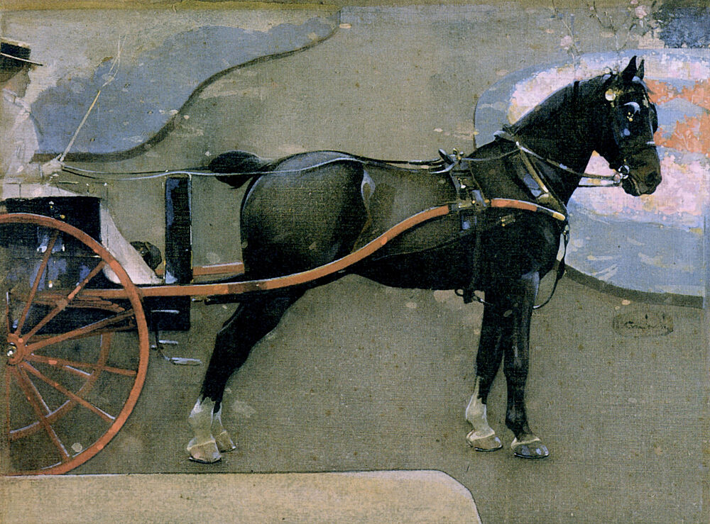 Horse and Cart with Lady Ca 1894-1900 art print by Joseph Crawhall for $57.95 CAD