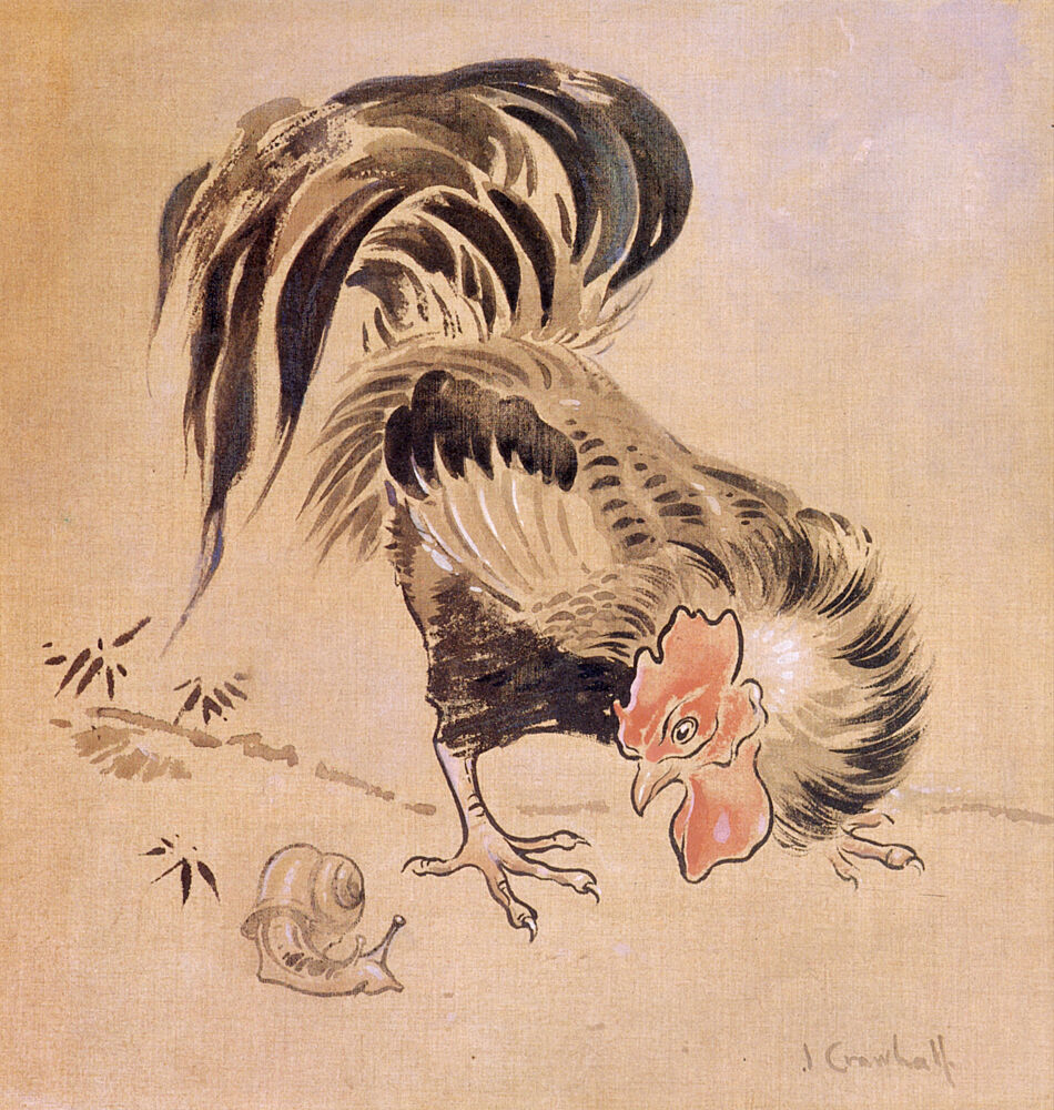Spanish Cock and Snail Ca 1894-99 art print by Joseph Crawhall for $57.95 CAD