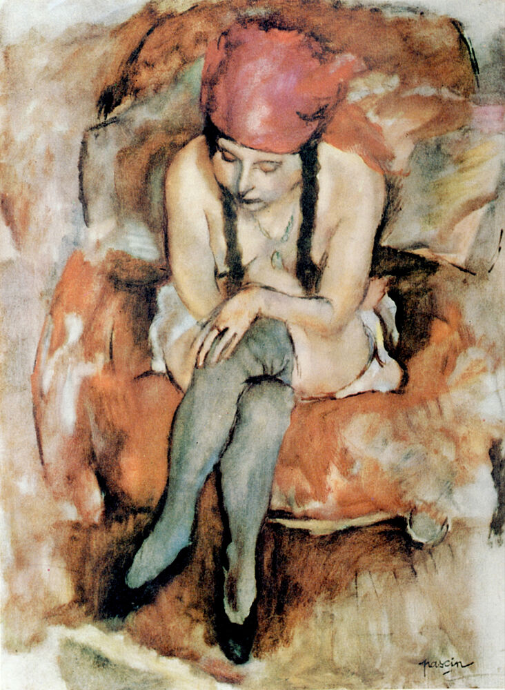 Claudine Resting Ca 1913 art print by Jules Pascin for $57.95 CAD
