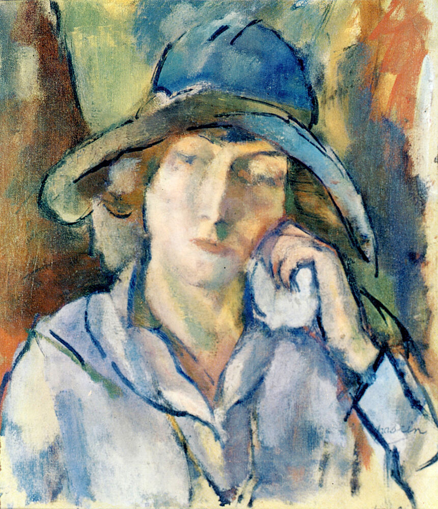 Hermine in a Blue Hat 1918 art print by Jules Pascin for $57.95 CAD