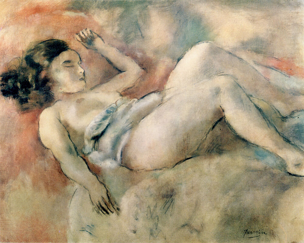 Nude Sleeping 1928 art print by Jules Pascin for $57.95 CAD
