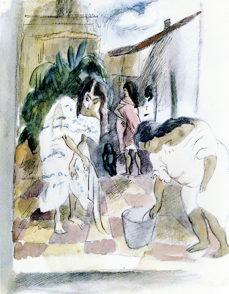 Women Washing the Floor art print by Jules Pascin for $57.95 CAD
