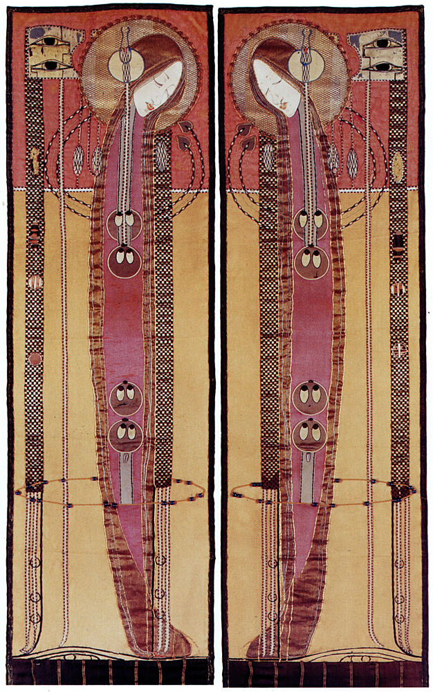 Pair of Embroidered Panels for Hill House 1902 art print by M. Macdonald Mackintosh for $57.95 CAD