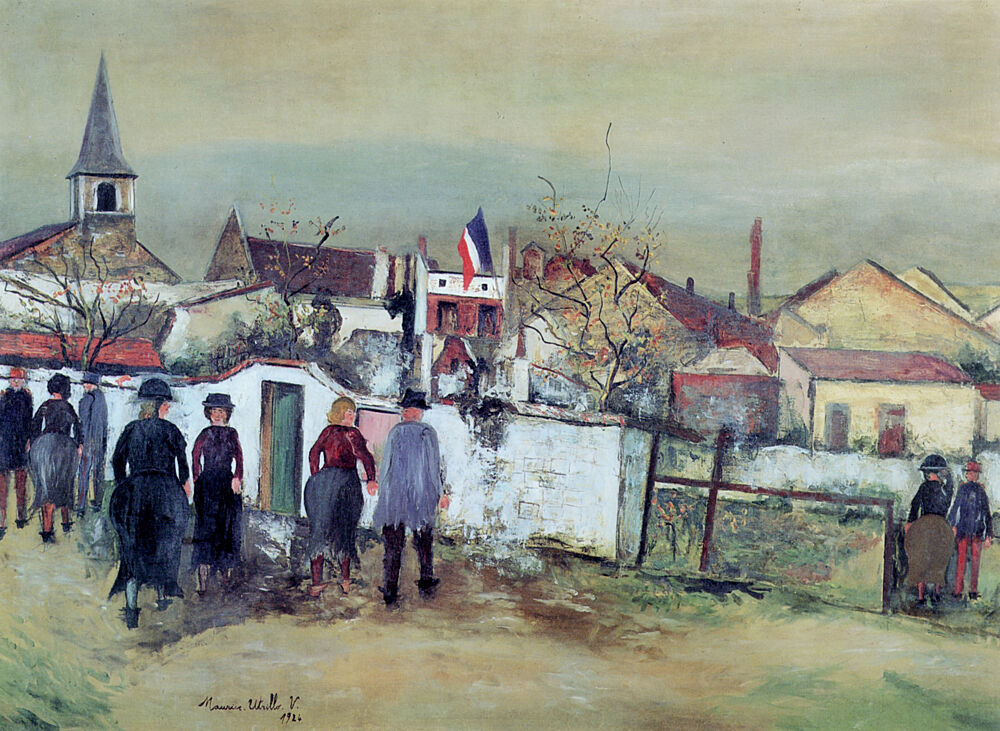 Flag over the Town Hall 1924 art print by Maurice Utrillo for $57.95 CAD