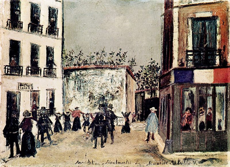 Utrillos Arrest at Montmartre 1912 art print by Maurice Utrillo for $57.95 CAD