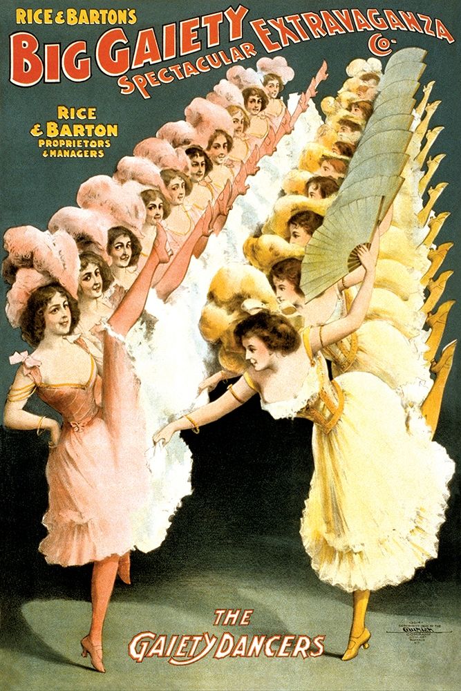 The Gaiety Dancers, 1900 art print by Courier Litho Company for $57.95 CAD