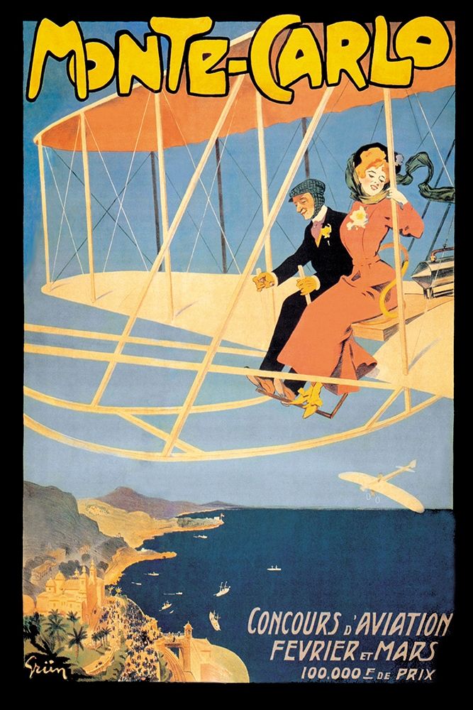 Monte Carlo Concours dAviation, 1910 art print by Jules-Alexandre Grun for $57.95 CAD