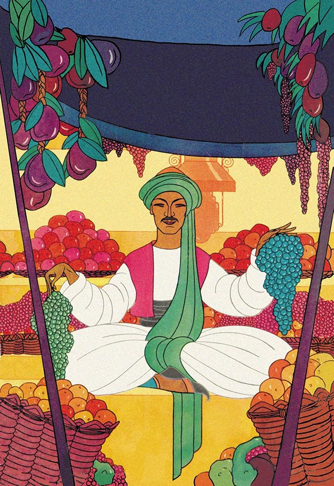 Afghanistan - The Bazaar Fruit-Seller, 1925 art print by Frank McIntosh for $57.95 CAD
