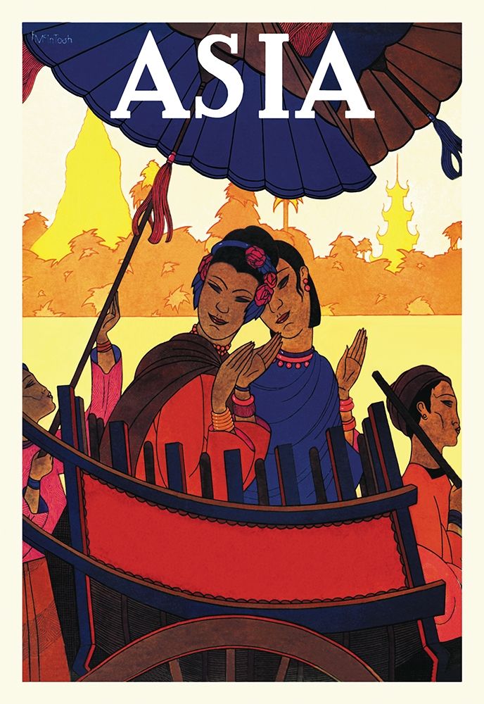 Burma-The Golden Landscape with Title, 1925 art print by Frank McIntosh for $57.95 CAD