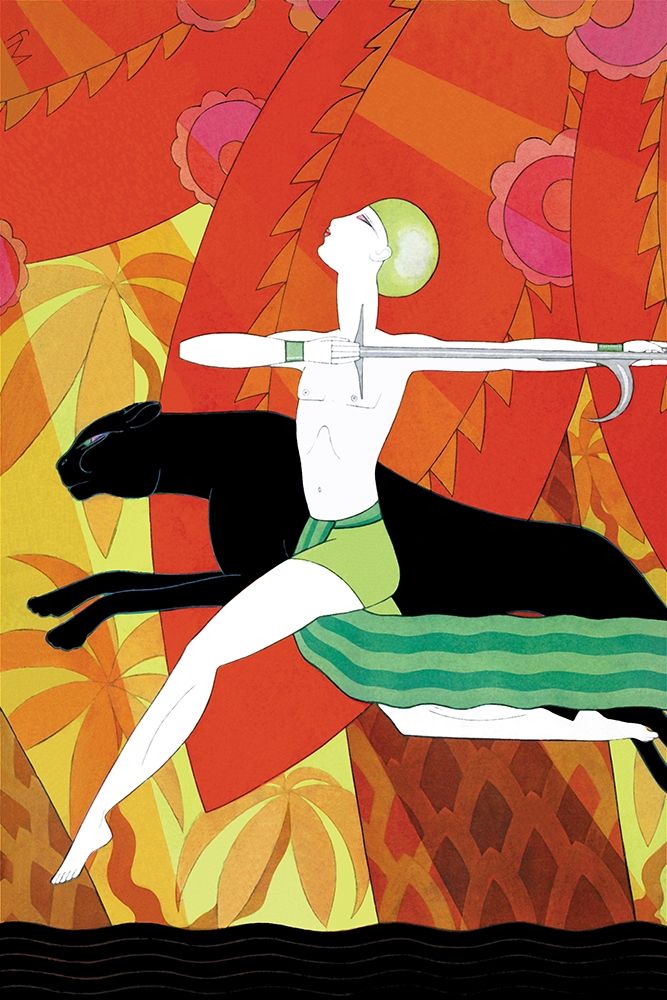 Mowgli and the Black Panther, 1926 art print by Frank McIntosh for $57.95 CAD