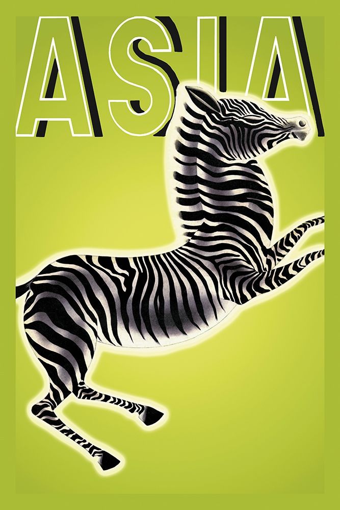 Zebra with Title, 1933 art print by Frank McIntosh for $57.95 CAD