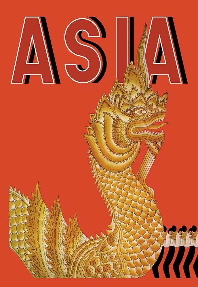 Dragon Temple of Siam with Title, 1934 art print by Frank McIntosh for $57.95 CAD