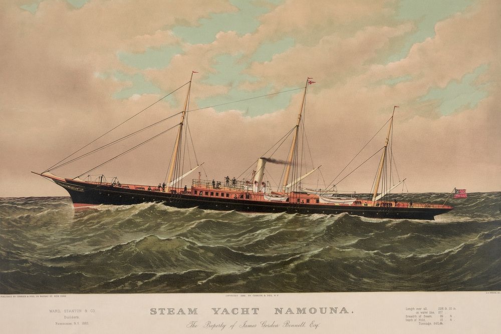 Steam yacht Namouna, 1882 art print by Unknown for $57.95 CAD