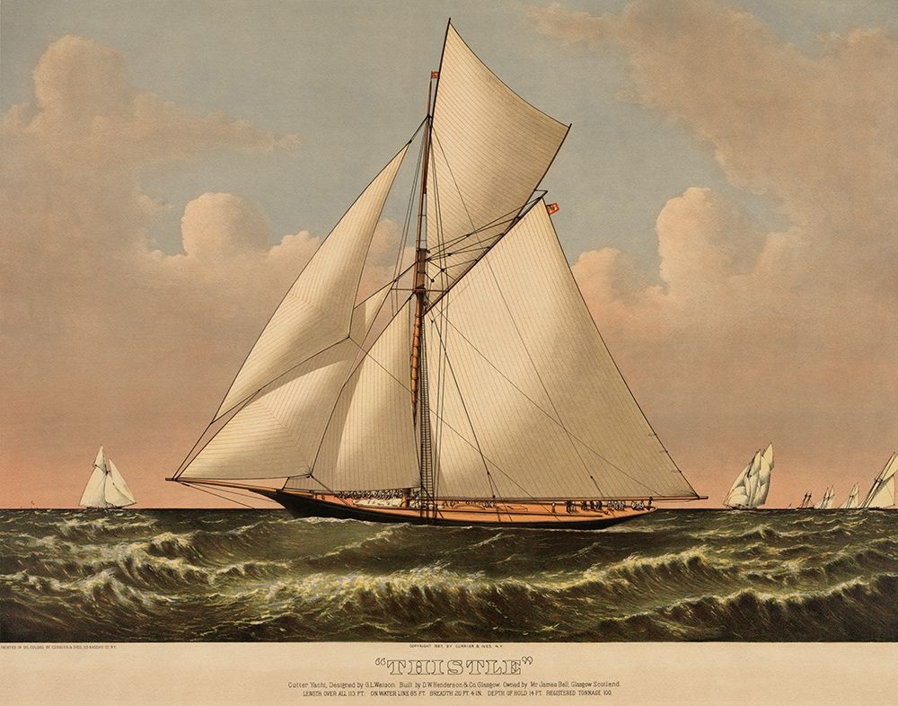 Thistle: cutter yacht, 1887 art print by Unknown for $57.95 CAD