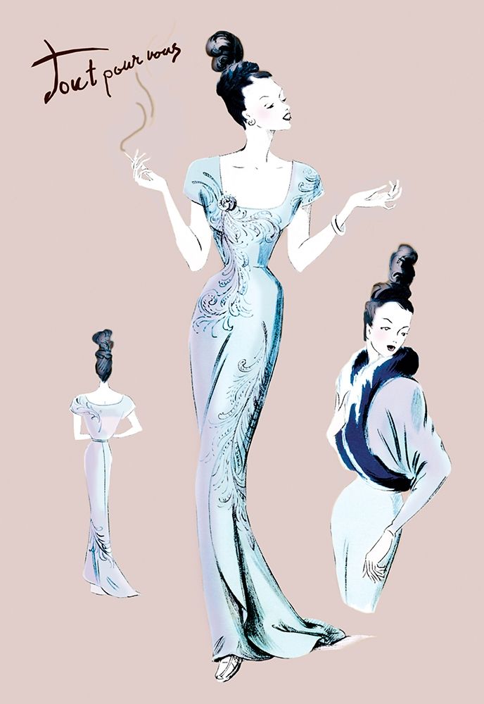 Elegance with an Up-Do, 1947 art print by Unknown for $57.95 CAD