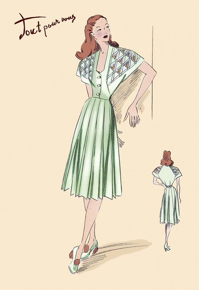 Pleated Summer Dress, 1947 art print by Unknown for $57.95 CAD