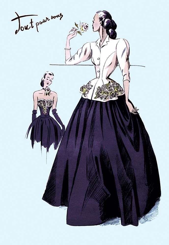 Ball Gown with Embroidery and Jacket, 1947 art print by Unknown for $57.95 CAD