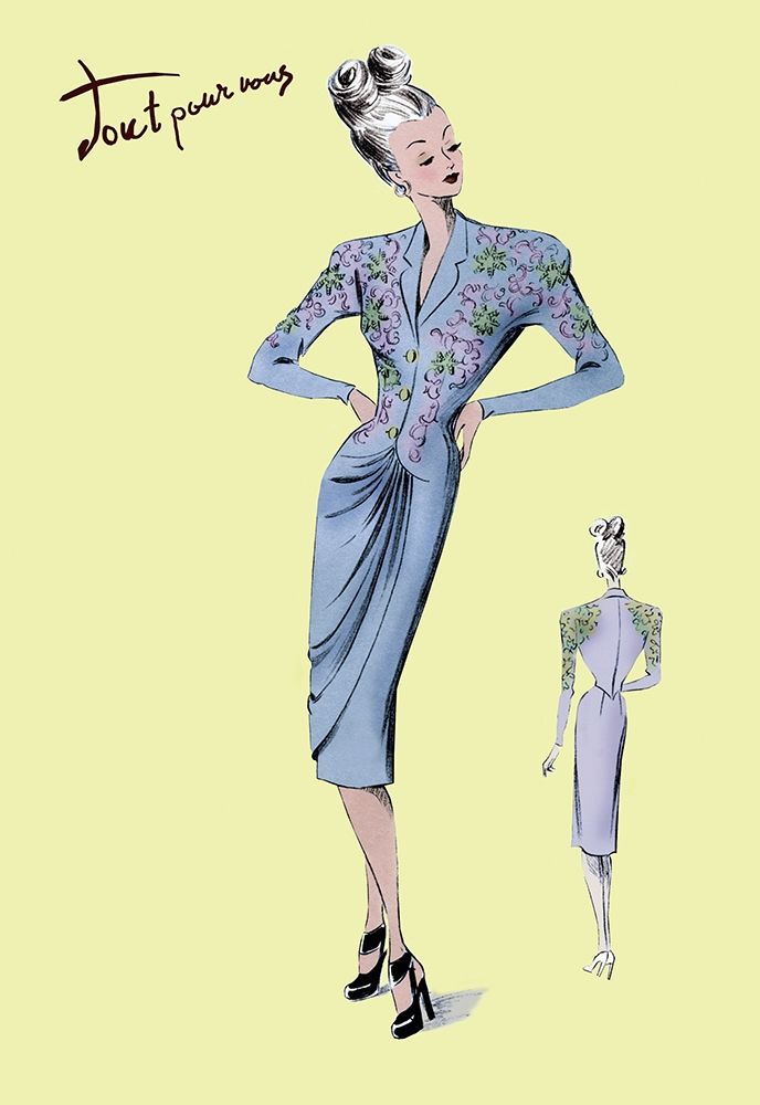 Floral Evening Dress, 1947 art print by Unknown for $57.95 CAD