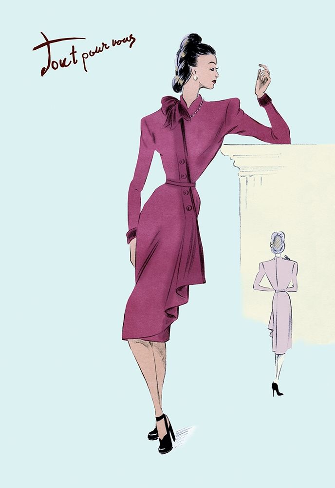 Flap Over Button Dress, 1947 art print by Unknown for $57.95 CAD