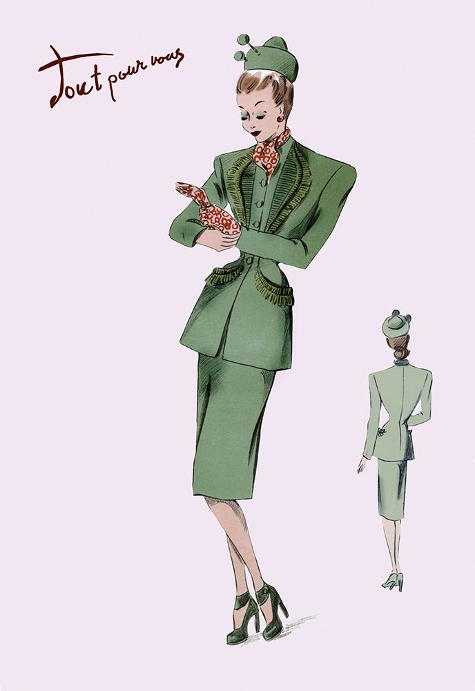 Suit with Hats and Gloves, 1947 art print by Unknown for $57.95 CAD