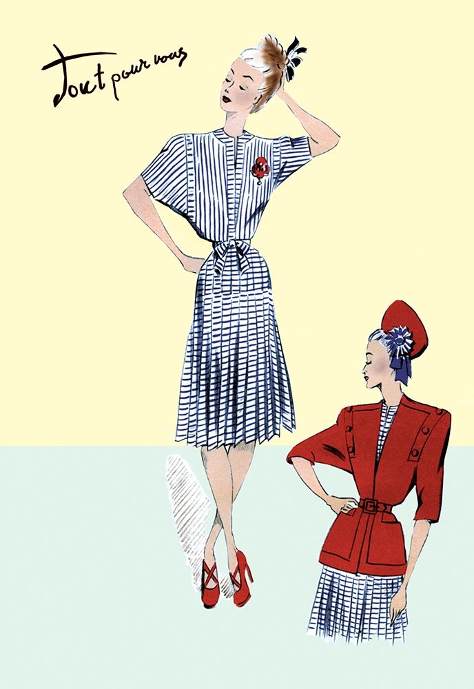 Pleated Sailor Dress with Jacket, 1947 art print by Unknown for $57.95 CAD