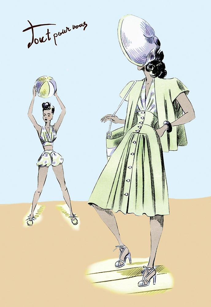 Sundress and Bathing Suit, 1947 art print by Unknown for $57.95 CAD