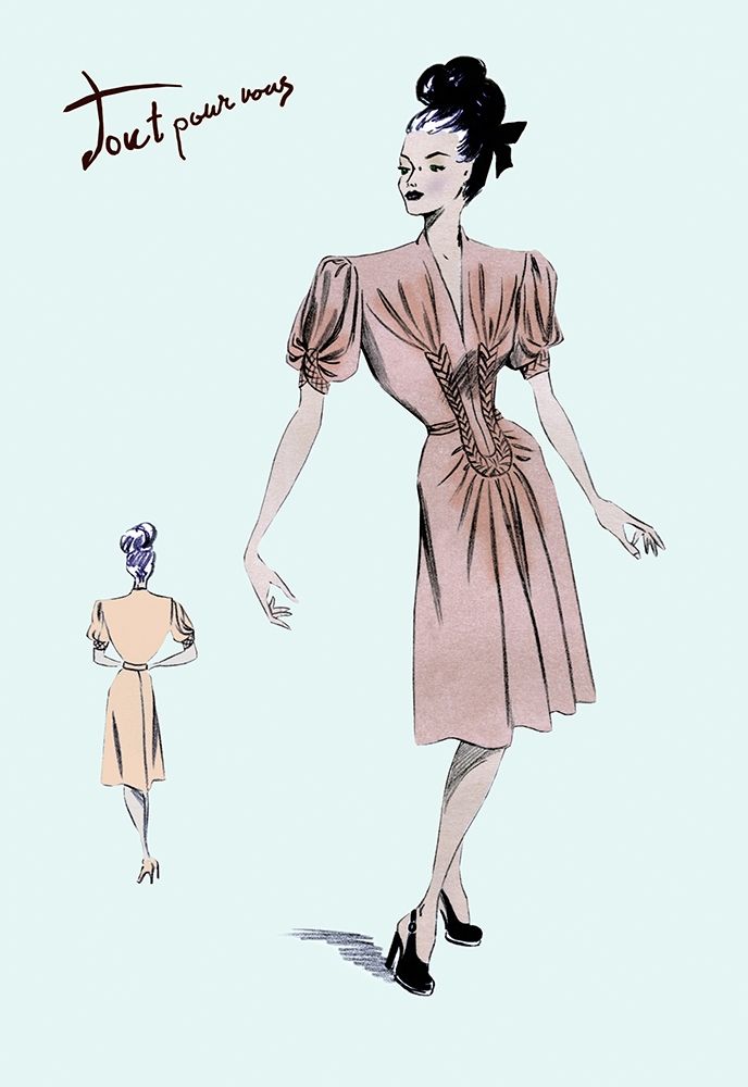 Party Dress with Pleats, 1947 art print by Unknown for $57.95 CAD
