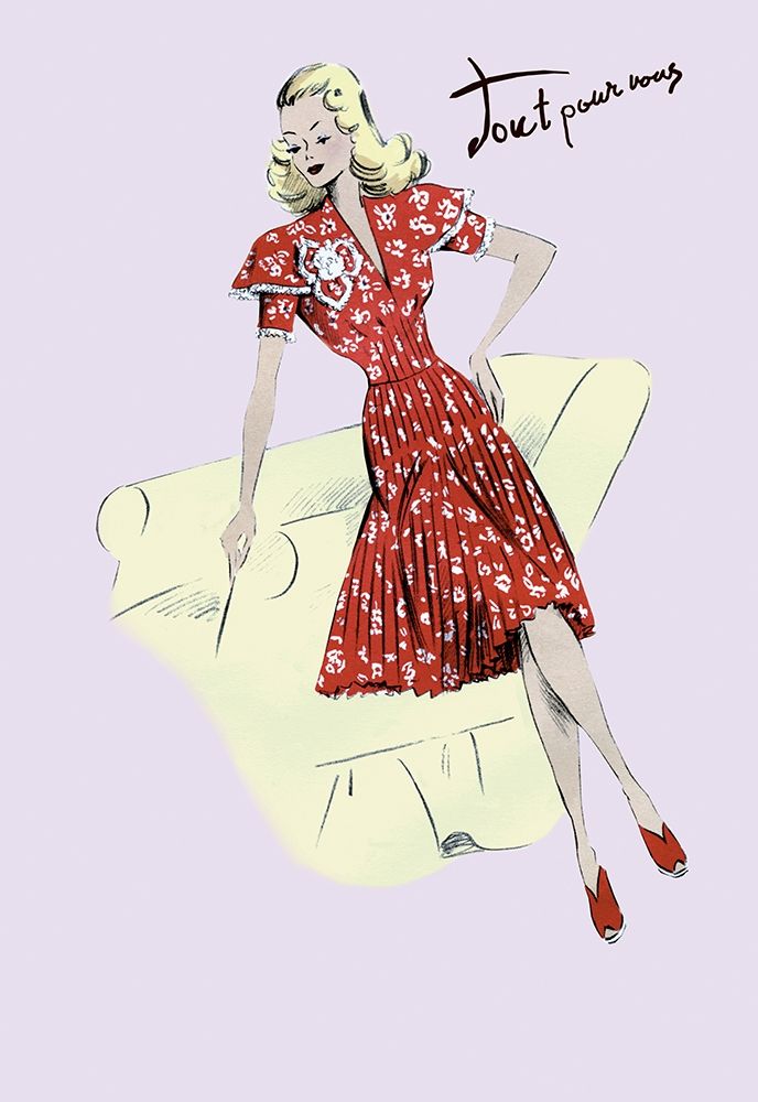 Polka-Dot Spring Dress, 1947 art print by Unknown for $57.95 CAD