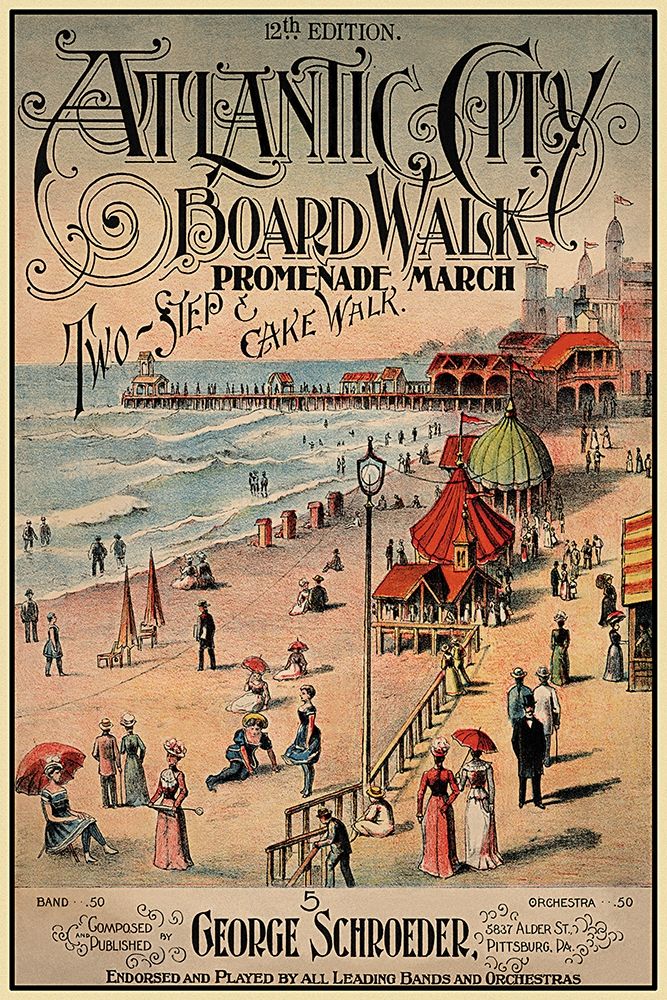 Atlantic City Board Walk Promenade March art print by Unknown for $57.95 CAD