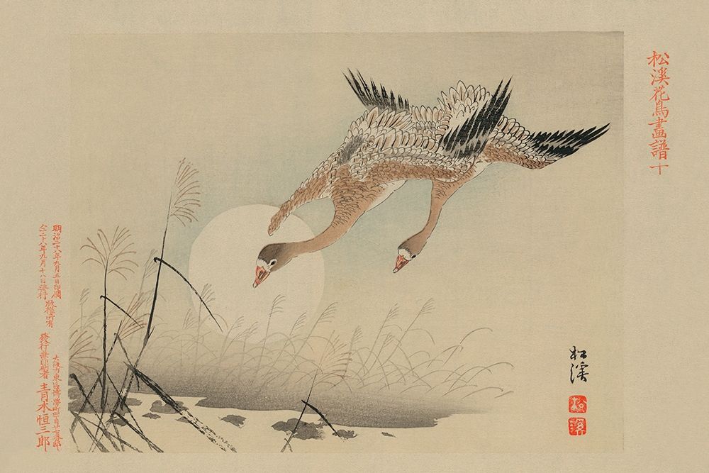 Flying Cranes art print by Unknown for $57.95 CAD