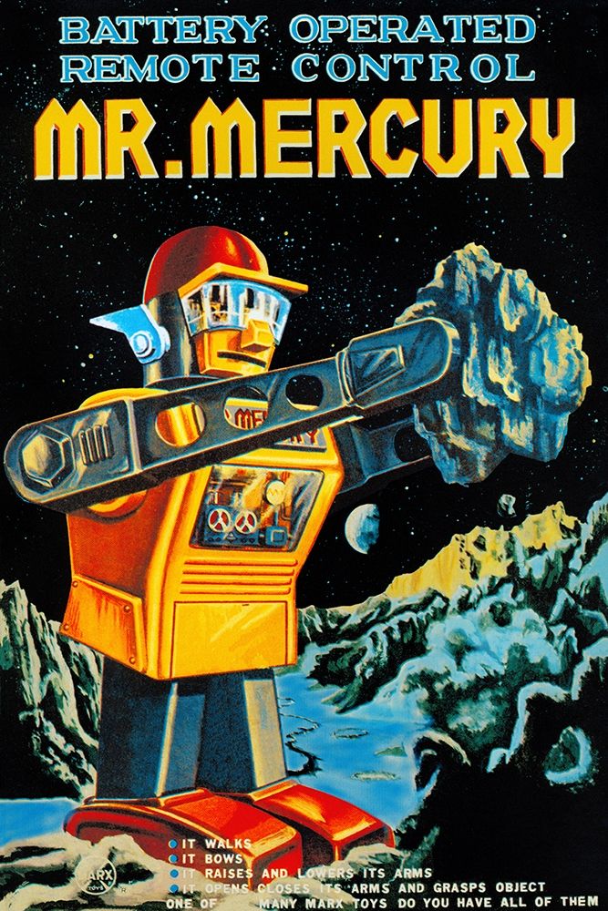 Battery Operated Remote Control Mr. Mercury art print by Retrobot for $57.95 CAD