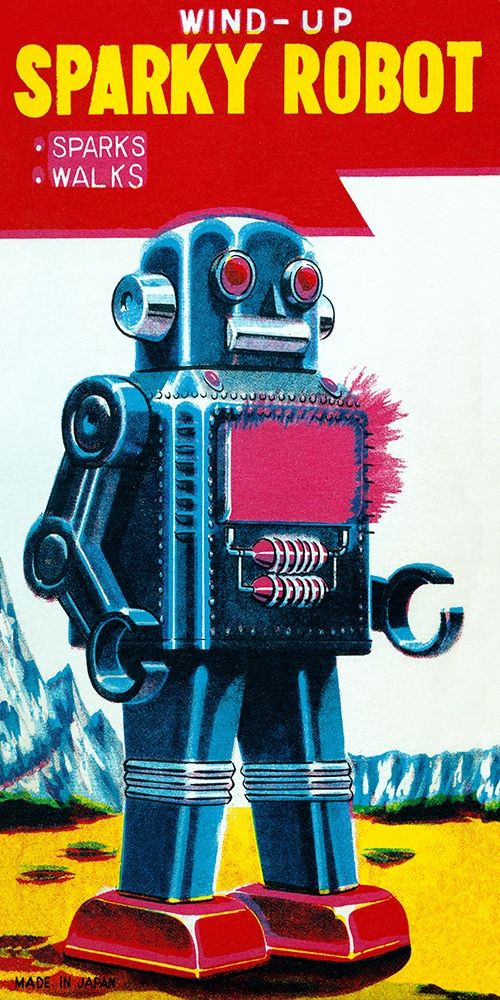 Sparky Robot art print by Retrobot for $57.95 CAD