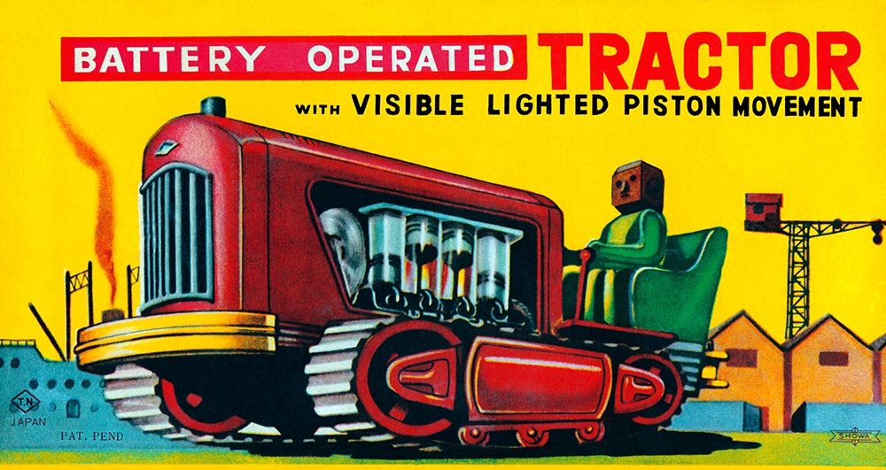 Battery Operated Tractor art print by Retrobot for $57.95 CAD