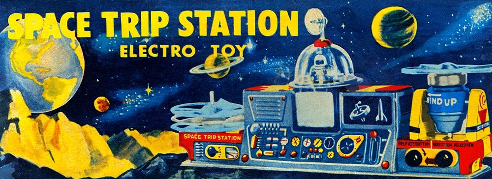 Space Trip Station Electro Toy art print by Retrobot for $57.95 CAD