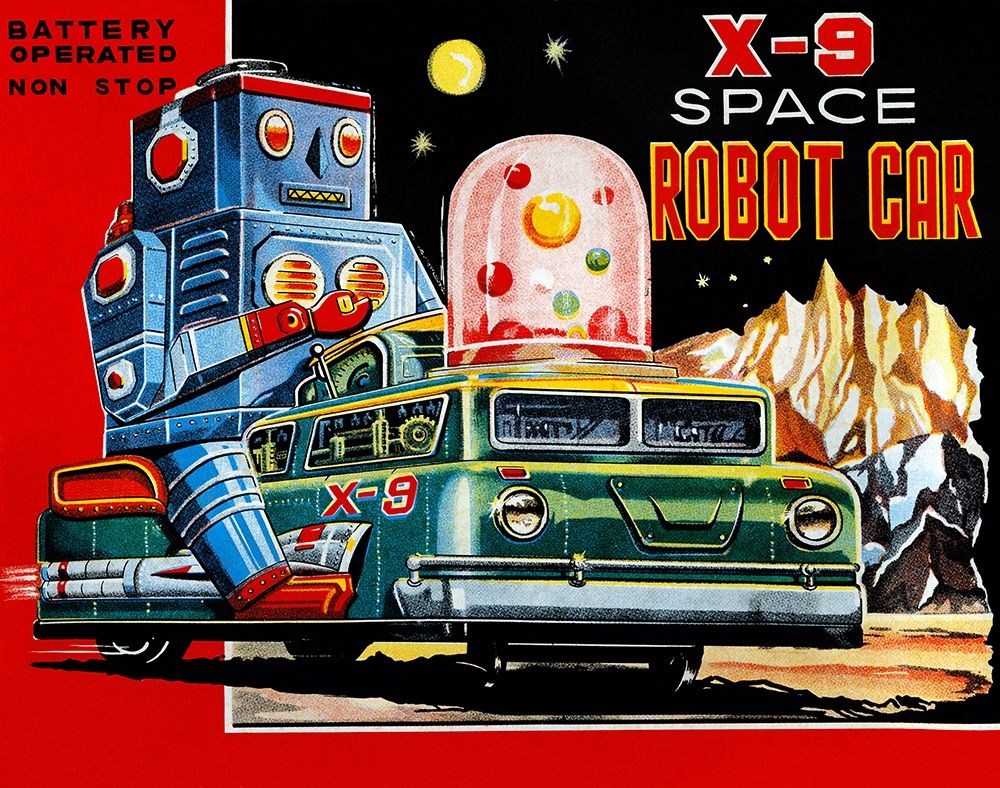 X-9 Space Robot Car art print by Retrobot for $57.95 CAD