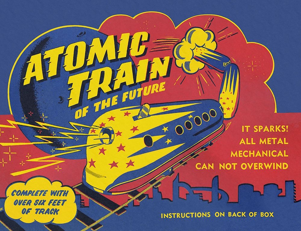 Atomic Train of the Future art print by Retrobot for $57.95 CAD