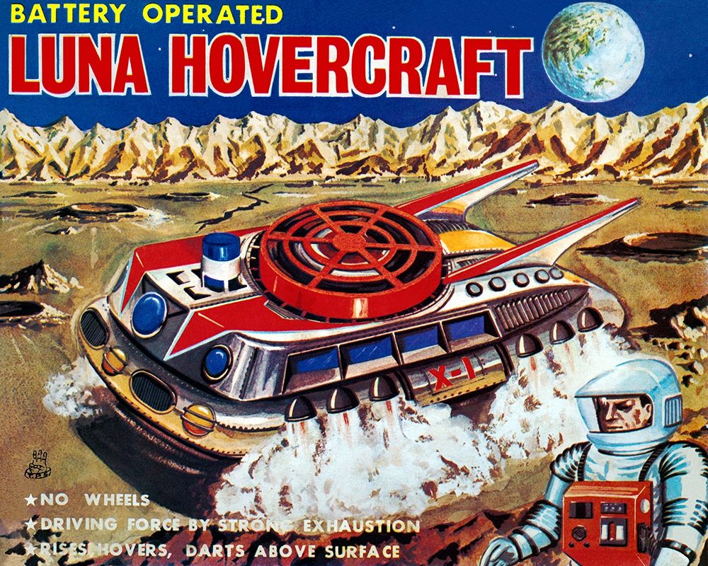 Luna Hovercraft art print by Retrobot for $57.95 CAD