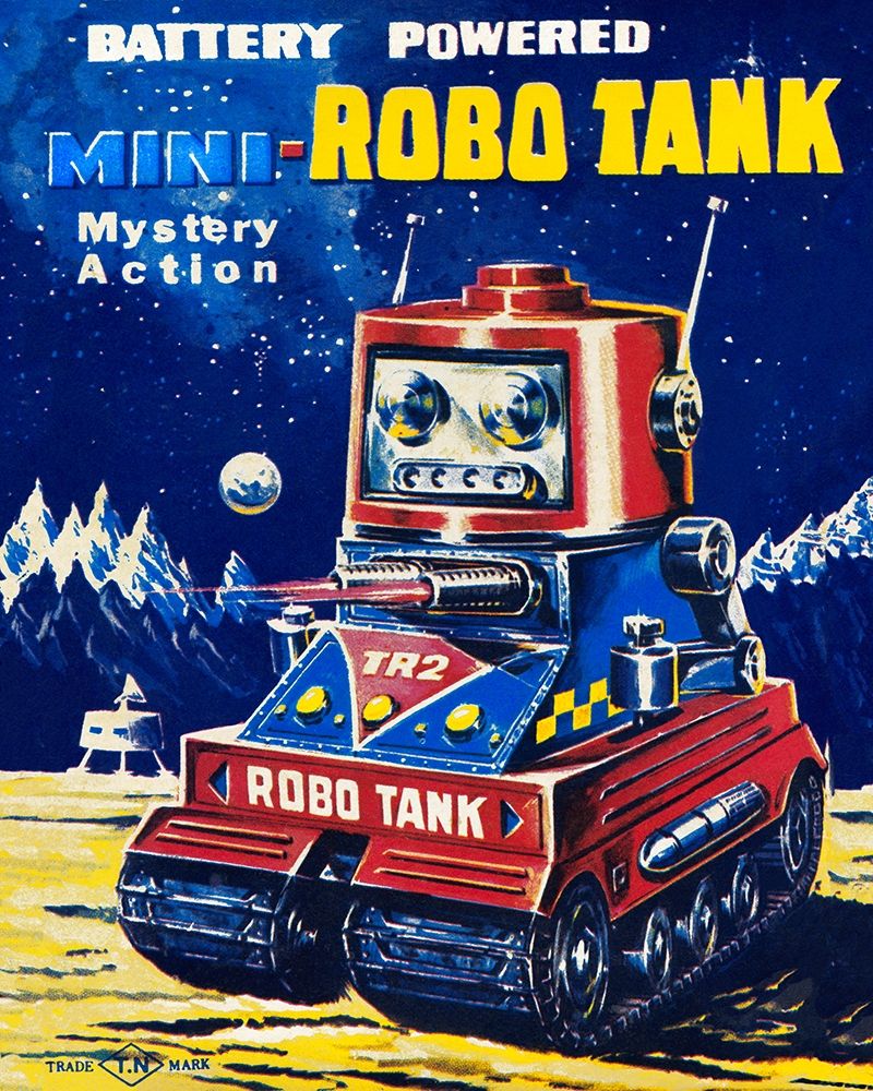 Mini-Robo Tank art print by Retrobot for $57.95 CAD