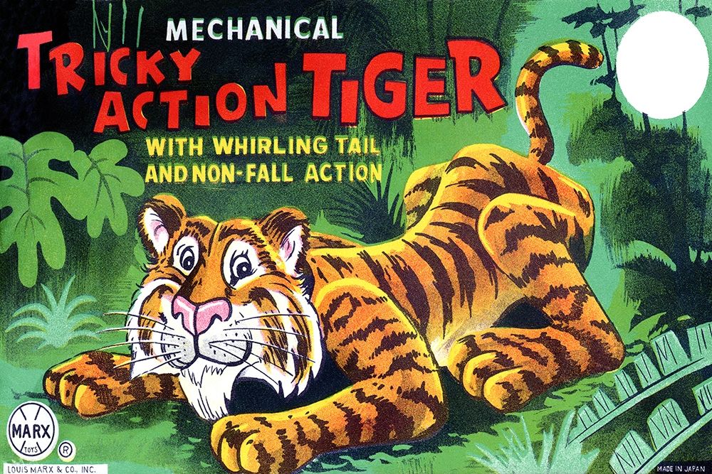 Tricky Action Tiger art print by Retrobot for $57.95 CAD