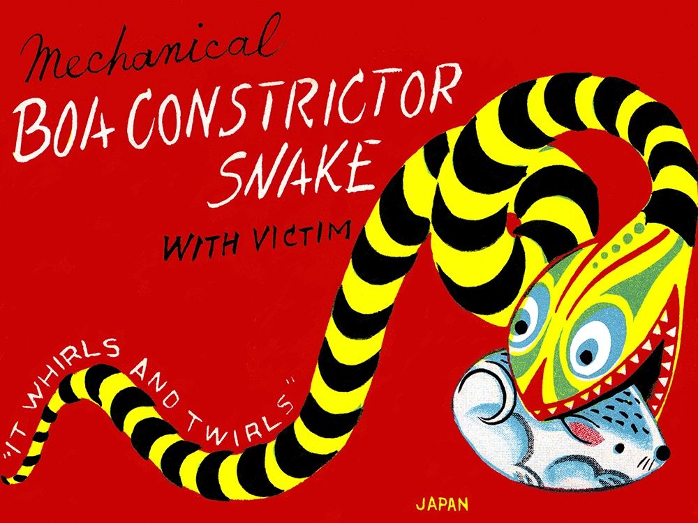 Boa Constrictor Snake with Victim art print by Retrobot for $57.95 CAD